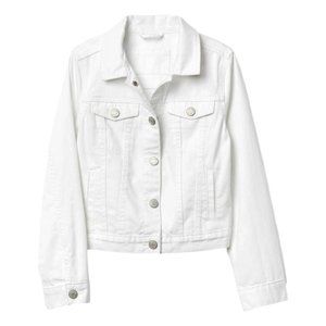 NWT Gap Kids White Icon Denim Jacket With Defendo Size M
